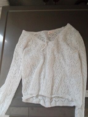 Cat & Jack White Eyelet Knit Sweater